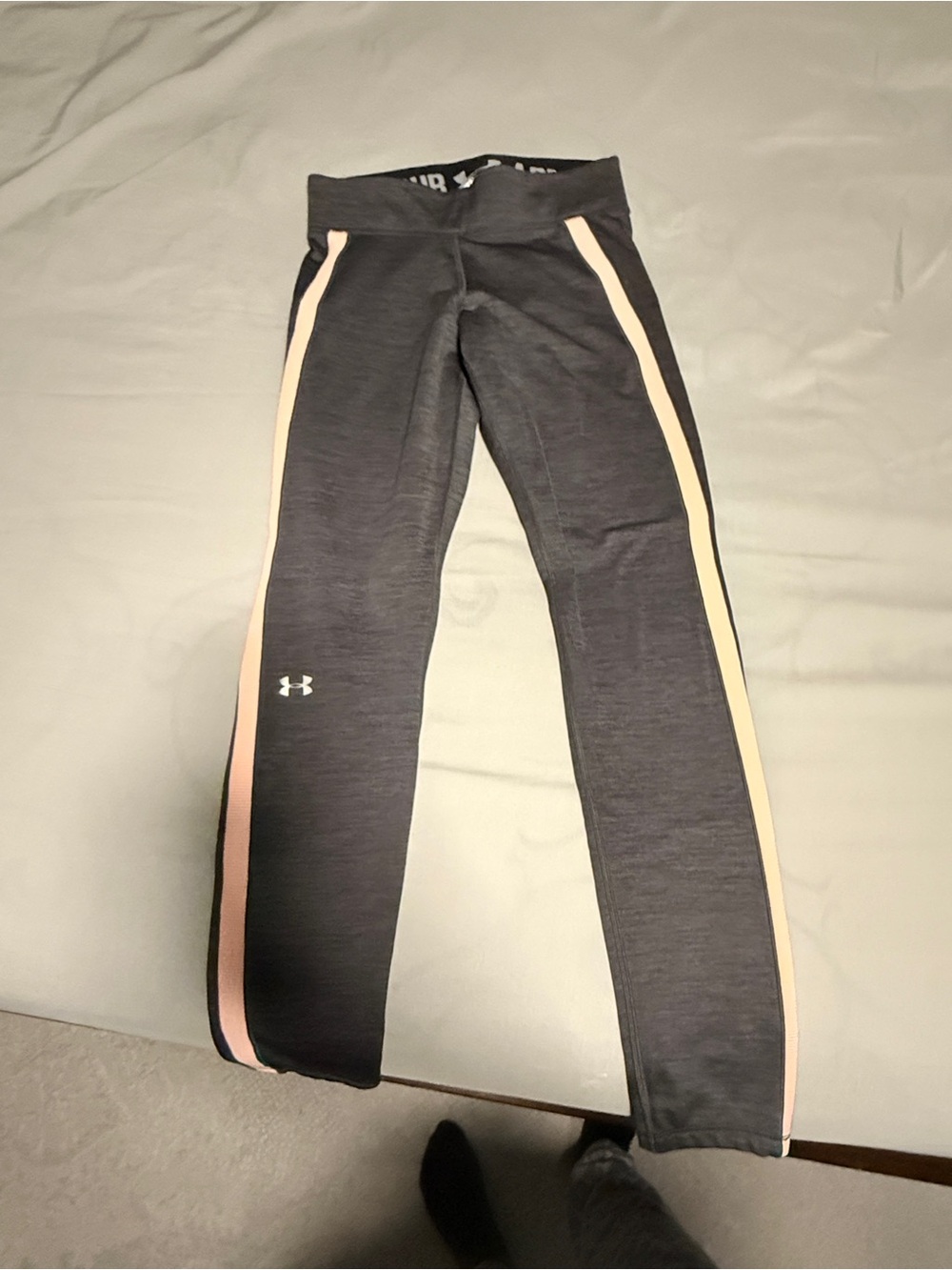 Under Armour Gray Leggings with coral Side Panels